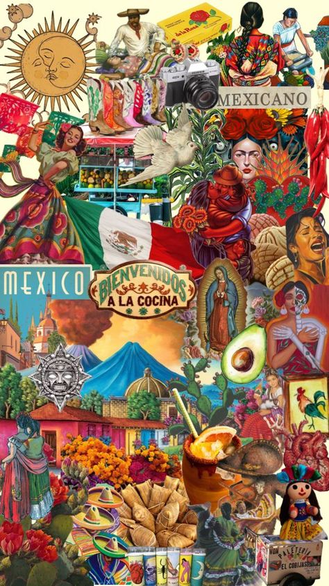 Check out evy_xo's Shuffles #myfirstshuffle Mexico Wallpaper, Chicano Love, Virgin Mary Art, Mexican Culture Art, Mexico Design, Mayan Art, Culture Day, Bedroom Wall Collage, Collage Art Projects