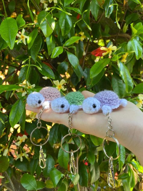 Trio Keychains, Friendship Keychains, Crochet Products, Crochet Turtle, Matching Keychains, Crochet Keychain, An Animal, A Bag, Handmade Shop