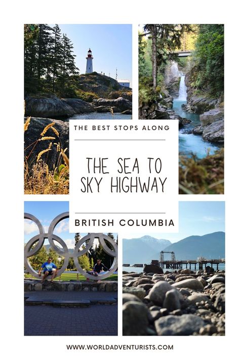 Views at stops along the sea to sky highway Sea To Sky Highway, Road Trip Ideas, Vancouver Canada, Trip Ideas, British Columbia, Vancouver, Columbia, Road Trip, The Sea