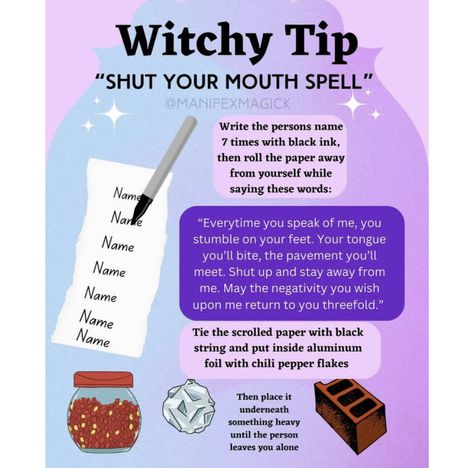 Shut Up Spell, Grimoire Book, Person Name, Shut Up, Witch, Stuffed Peppers, Writing