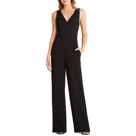 Bcbgeneration V-Neck Wide-Leg Jumpsuit ($138) ❤ liked on Polyvore featuring jumpsuits, black, bcbgeneration, v neck jumpsuit, wide leg jumpsuit, jump suit and sleeveless jumpsuit Tuxedo Women, Jumpsuit Dressy, Wideleg Pants, Designer Jumpsuits, Jumpsuit Online, Dress The Population, Sleeveless Jumpsuits, Express Dresses, Wide Leg Jumpsuit