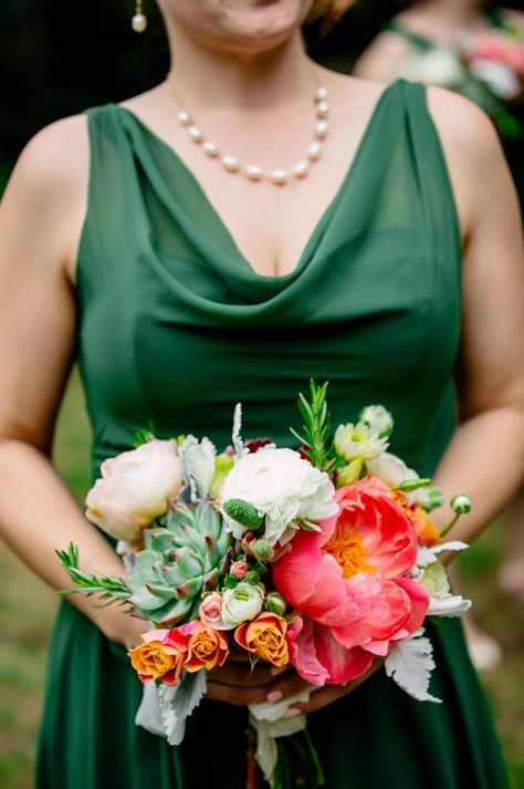 Flower Bouquet For Emerald Green Dress, Emerald Green And Pink Bouquet, Flowers For Emerald Green Dress, Green Prom Dress Bouquet, Bouquet For Emerald Green Dress, Prom Flowers With Green Dress, Prom Flowers Bouquet Emerald Green Dress, Prom Bouquet Ideas Green Dress, Prom Bouquet For Green Dress