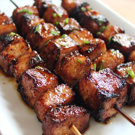 Korean Pork Belly Recipes, Pork Belly Skewers, Filipino Pork Bbq, Korean Pork Belly, Grilled Pork Belly, Banana Ketchup, Korean Pork, Pork Skewers, Pork Bbq