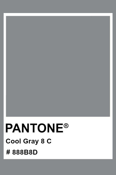 PANTONE Cool Gray 8 C #pantone #color #PMS #hex Aritzia Aesthetic, Gray Hex, Pantone Matching System, Pantone Color Chart, Pantone Swatches, Pantone Palette, Color Symbolism, Pantone Colour Palettes, Color Chip