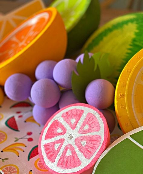 I love to style a fun table! Summertime has arrived and it is time for a fun luncheon, this time for some dear blogging friends. First job was to make these fun fruits!To see more of my fun crafts visit me at Celebrate Patriotic Door Wreath, Fruit Diy, Fruit Crafts, Friends First, Fun Fruit, Expanding Foam, Fake Fruit, Copper Diy, Tray Diy