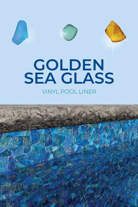 Bring the beach to your backyard! This mesmerizing pattern blends warm gold tones with the cool hues of sea glass for an unforgettable sparkle. ✨ Explore dozens of vinyl liner patterns today! #VinylLiner #SwimmingPool #LuxuryLiving Sea Glass Pool Liner, Swimming Pool Liners, Cheap Pool, Buying First Home, Vinyl Pool, Pool Shapes, Pool Liner, Glass Pool, Pool Liners