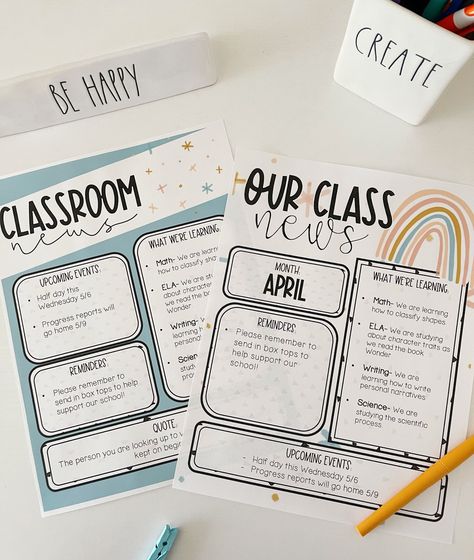 Family Engagement Made Simple: Classroom Newsletter Templates To Keep Parents in the Loop - Shayna Vohs Simple Classroom, Powerpoint Slide Templates, Parent Newsletter, Classroom Newsletter Template, Sight Words List, Classroom Newsletter, Spelling Lists, Newsletter Template, Family Engagement