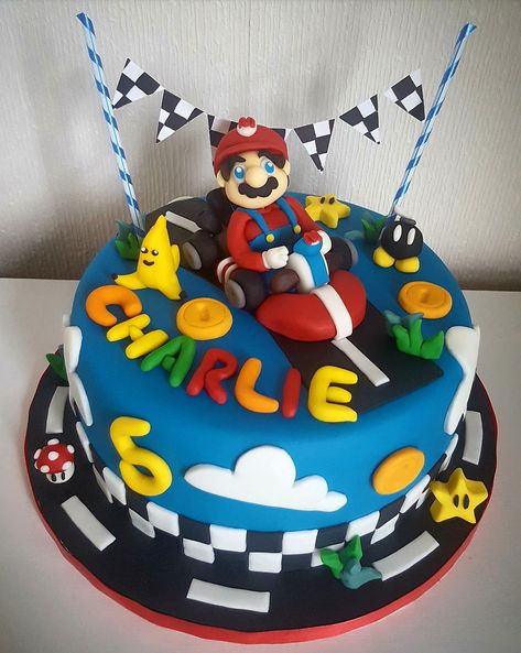 Mario Kart Birthday Cake, Mario Kart Birthday, Mario Kart Cake, Cake Boy, 8 Birthday, 21st Cake, Super Mario Birthday Party, Mario Birthday Party, Super Mario Birthday