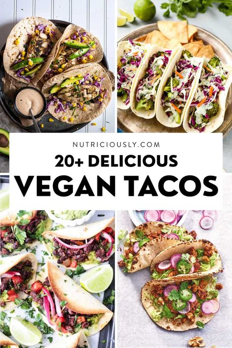 Best Vegan Taco Recipe, Plant Based Tacos, High Protein Vegan Tacos, Vegan Taco Night, Vegan Soft Tacos, Vegetarian Soft Tacos, Mushroom Tacos Vegan, High Carb Low Fat Vegan, Vegan Tacos Recipes