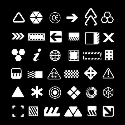 Cyberpunk Design Elements, Cyberpunk Symbol, Cyberpunk Symbols, Cyberpunk Overlay, Process Book Ideas, Cyberpunk Vector, Futuristic Streetwear, Abstract Symbols, Graphic Symbols