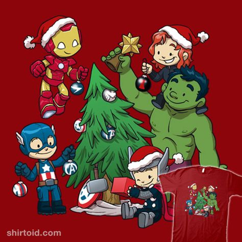 Vengeful Tree | Shirtoid #alisonacton #avengers #blackwidow #captainamerica #christmas #christmastree #comic #comics #dooomcat #film #hulk #ironman #marvelcomics #movies #superhero #thor Hulk Christmas, Christmas Marvel, Avengers Christmas, Marvel Christmas, Superhero Christmas, Holly Pictures, Marvel Cartoons, Procreate Ipad Art, Xmas Wallpaper