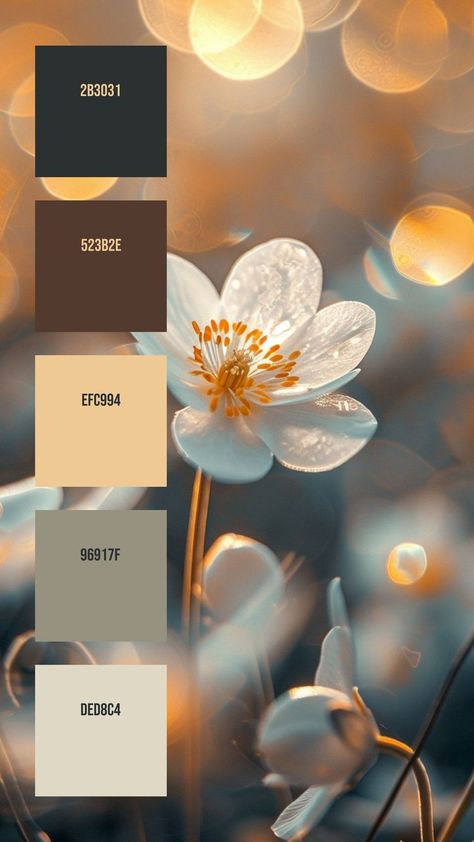 Colors:
2B3031
523B2E
EFC994
96917F
DED8C4 Color Design Inspiration, Hex Color Palette, Color Schemes Colour Palettes, Shining Light, Bedroom Color Schemes, Golden Light, Late Afternoon, Hex Colors, Golden Lights