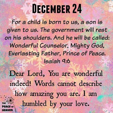 Instagram photo by The Peace of Heaven • Dec 23, 2020 at 11:52 PM Birth Month Quotes, December Scriptures, Bible Verse Isaiah, Psalms Quotes, Daily Spiritual Quotes, December Quotes, Prayer For Love, Christmas Bible Verses, Isaiah 9 6