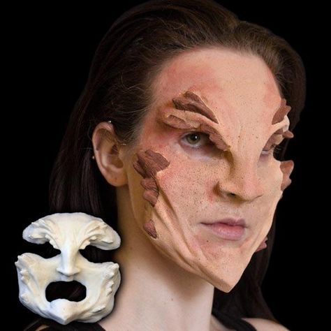 Demon Creature, Defined Face, Roman Nose, Demon Costume, Theatre Makeup, Zombie Walk, Sfx Makeup, Tree Bark, Halloween Masks