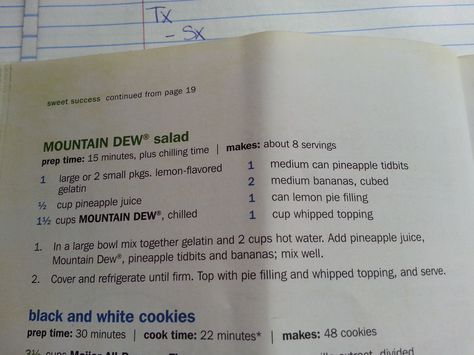 Mountain Dew salad Mountain Dew Salad, Jello Salads, Lemon Pie Filling, Salad Fruit, Jello Salad, Canned Pineapple, Lemon Pie, Mountain Dew, Pineapple Juice