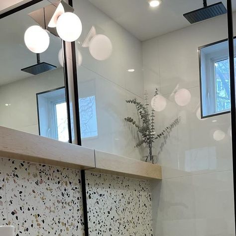 Priority Builders | Renovations | Edmonton & Area on Instagram: "Flipping G👀D!!! You just can’t go wrong with a bathroom renovation like this one 🤩👍 . . #bathroom #bathroomdesign #bathroomdecor #bathroomremodel #bathroominspiration #bathroomideas #bathroomgoals #bathroomdecor #reno #home #interior #homesweethome #builder #yeg #yeglocal #yegfamily #edmonton #terrazzo #tile #tiledesign #tileinstallation #beforeandafter #beforeafter #remodel #yegreno #yegrenovations #yegbusiness" Tile Terrazzo, Bathroom Looks, Terrazzo Tile, Bathroom Goals, Clean Aesthetic, Tile Installation, Gold Bar, Bathroom Renovation, Bathroom Inspiration