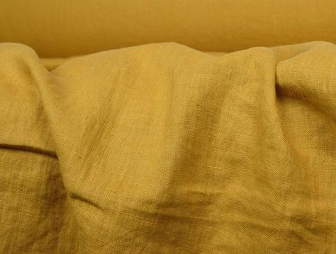 Mustard 100% linen Stonewashed preshrunk european linen 7.5 | Etsy Burnt Yellow, European Linens, Color Shades, Natural Fabrics, Lovely Gift, Linen Fabric, Quality Fabric, Close Up, Mustard