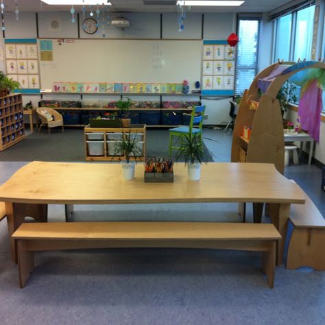 Preschool Classroom Layout, Class Layout, Daycare Spaces, Natural Classroom, Early Learning Environments, Reggio Emilia Classroom, Abc Learning, Home Childcare, Elementary Art Rooms