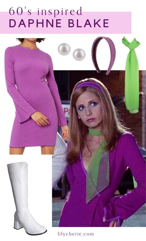 Blonde Daphne Costume, Daphne Costume Amazon, Best Womens Costumes 2022, Daphanie Costume, Simple Halloween Costumes For Blondes, Easy Daphne Costume, 90s Halloween Aesthetic Costume, Early 2000 Costume Ideas, Cute Daphne Costume