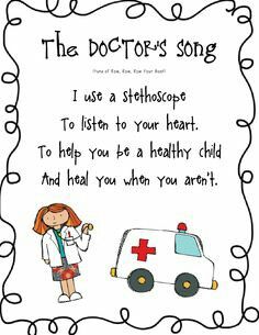 Doctor song Prek Community Helpers, Community Helpers Lesson Plan, Community Helpers Week, Community Helper Lesson, Community Helpers Kindergarten, Preschool Community Helpers, Community Helpers Activities, Community Helpers Unit, Community Helpers Theme