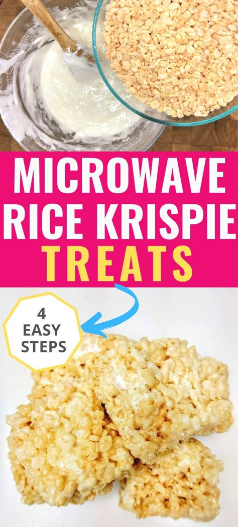 Microwave Rice Krispie Treats, Rice Crispy Treats Recipe, Microwave Recipe, Microwave Rice, Krispie Treats Recipe, Rice Recipes For Dinner, Rice Krispies Treats, Krispies Treats, Marshmallow Treats