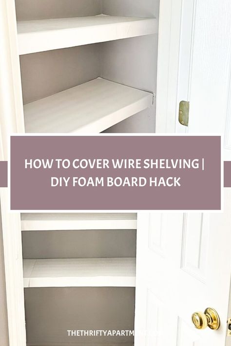 I think it’s fair to say that wire shelves in our closets are just not very attractive. These types of shelves can look a bit drab and industrial, but they happen to be a standard Closetmaid Wire Shelving Ideas Closet, Wire Shelving Hacks, Wire Rack Closet Organization Ideas, Wire Closet Makeover, Pantry Wire Shelves Makeover, Wire Shelves Makeover, Closet Organization Ideas Wire Shelving, Closet Wire Shelving Makeover, Wire Rack Shelf Cover