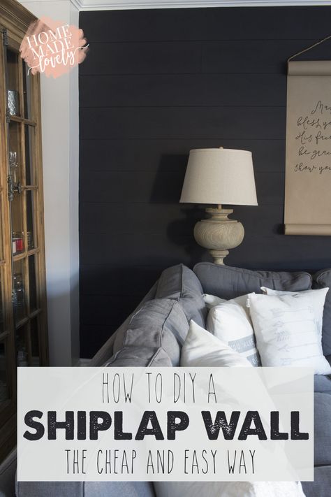 How to DIY a Shiplap Wall the Cheap and Easy Way! Cheap Shiplap, Boring Living Room, Shiplap Wall Diy, Blogger Home, Shiplap Wall, Shiplap Accent Wall, Diy Shiplap, Diy Accent Wall, Friends House