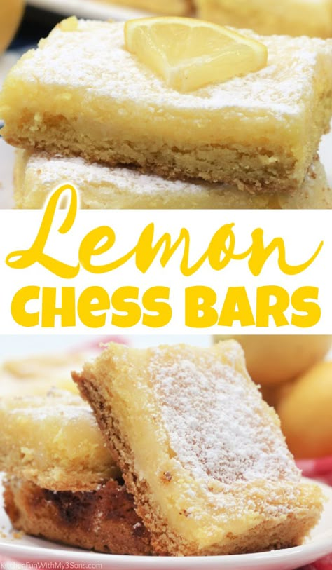 Lemon Chess Bars 12 Tomatoes, Lemon Chess Cake, Lemon Bars With Pie Filling, Lemon Chess Squares, Chess Bars Easy, Lemon Chess Bars, Chess Bars Recipe, Lemon Bars Recipe 9x13, Chess Squares Recipe