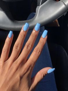 Summer Nail Art, Blue Acrylic Nails, Cute Summer Nails, Blue Nail, Nails Polish, Nails Spring, Nails 2020, Sopot, Summer Acrylic Nails