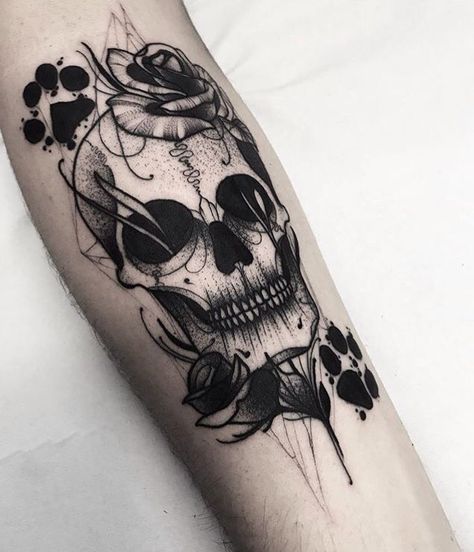 By @ivanlopez.crooked_ To submit your work use the tag #btattooing And don\'t forget to share our page too!#tattooartist #tattooist #tattooing #tattoos #tattoo #blacktattooing  #new #black #ink | Artist: @blacktattooing Skull Rose Tattoos, Tattoo Trend, Cat Tattoos, Disney Tattoo, Tiny Tattoo, B Tattoo, Diy Tattoo, Nature Tattoos, Skull Tattoos