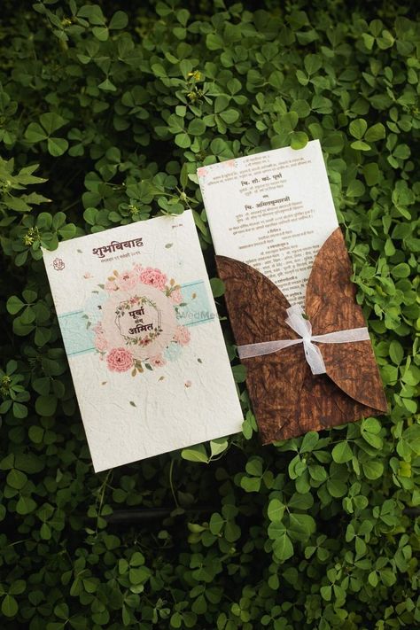 Seed Paper Invites by Plantables - Price & Reviews | Wedding Cards in Agra Eco Friendly Invitation Cards, Plantable Wedding Invitations, Seed Paper Wedding Invitations, Simple Wedding Invitation Design, Seed Paper Invitations, Wedding Invitation Format, Paper Wedding Invitations, Hindu Wedding Invitations, Traditional Invitation