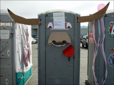 Porta Potty Ideas, Bbq Rehearsal Dinner, Porta Potty, Portable Potty, Potty Time, Boat Decor, Bbq Wedding, Dragon Boat, Portable Toilet