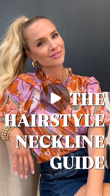 Ruthie Grace on Instagram: "HAIRSTYLE TIPS ON DIFFERENT NECKLINES 💁🏼‍♀️

Unlock the secret to perfecting your look! This is your go-to guide for pairing the right hairstyle with every neckline. Whether it’s a sleek updo with a high neck or soft waves for a plunging V-neck, we’ve got you covered. Which combo will you try first? 🌟 // shopruthiegrace.com" V Neck Hairstyles Guide, High Neckline Hairstyles, Neckline Hairstyles Guide, Neckline Guide, Hairstyle Tips, Different Necklines, Sleek Updo, Hair Guide, Soft Waves