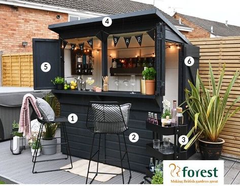 Shed Bar Ideas Backyards, Restaurant Signage Design, Shed Bar Ideas, Bar Outside, Garden Bar Ideas, Garden Bar Shed, Outdoor Garden Bar, Outside Bar, Garden Bars