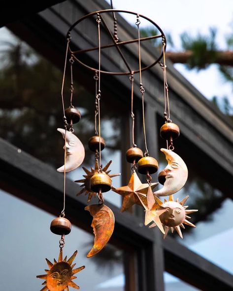 Flamed Sun, Moon, Stars Mobile Wind Chime Stars Mobile, Sun Moon And Stars, Dream Apartment, Moon And Stars, Wind Chime, Sun And Moon, Dream House Decor, House Inspo, Sun Moon