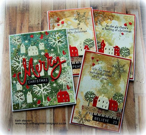 Having Fun with Tim Holtz/Sizzix - Countryside Thinlits Tim Holtz Crafts, Christmas Cutouts, Tim Holtz Dies, Tim Holtz Cards, Tim Holtz Sizzix, Christmas Labels, Holiday Sparkle, Glitter Cards, Merry Little Christmas