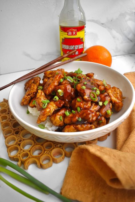 Easy Homemade Copy Cat Mandarin Orange Chicken - Sauced Up! Foods Take Out Recipes, Sauced Up Foods, Mandarin Orange Chicken, Mandarin Chicken, Orange Chicken Sauce, Caramel Pie, Chinese Mandarin, Chicken Bake, Orange Glaze