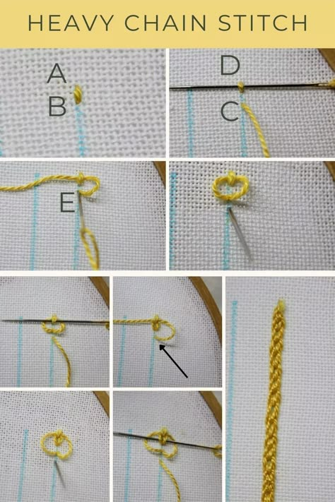 Embroidery Border Stitches, Embroidery Stitches Beginner, Basic Hand Embroidery Stitches, Embroidery Border, Decorative Embroidery, Crewel Embroidery Kits, Chain Stitch Embroidery, Diy Embroidery Patterns, Basic Embroidery Stitches