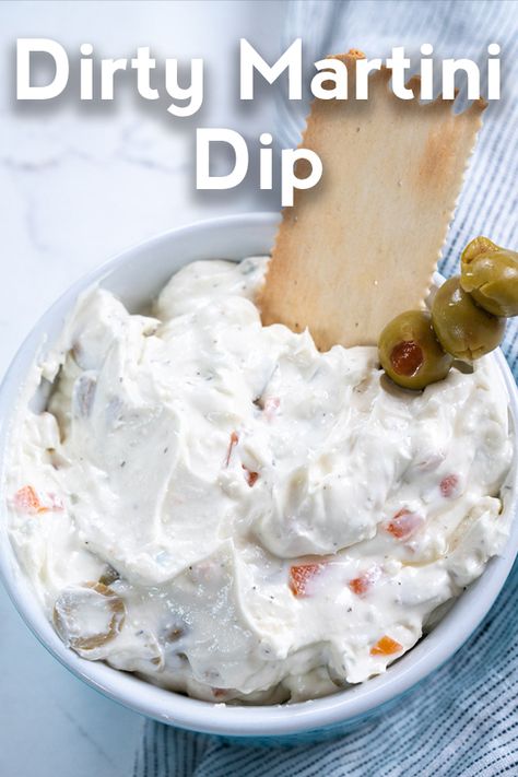 Dirty Martini Dip | 12 Tomatoes Dirty Martini Dip Recipe, Dirty Martini Dip, Dirty Martini Pasta Recipe, Dirty Martini Dip With Vodka, Dirty Martini Recipe With Gin, Vodka Martini Recipes Dirty, Dirty Martini, Blue Cheese, Party Food Appetizers