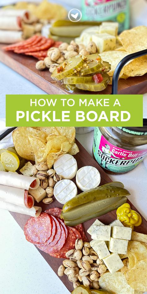 Pickle and Cheese Charcuterie Board Pickle And Cheese Tray, Pickle And Olive Charcuterie Board, Marinated Cheese With Salami And Pickles, Dill Pickle Charcuterie Board, Pickle Charcuterie Board Ideas, Pickle Board Ideas, Pickle And Olive Tray Ideas, Pickle Tray Ideas, Pickle Charcuterie Board