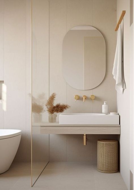 Bathroom Ideas Beige, Beige Bathroom Ideas, Casa Clean, Bathroom White, Tiles Ideas, Narrow Bathroom, Coastal Dining, Beige Bathroom, Bathroom Design Decor