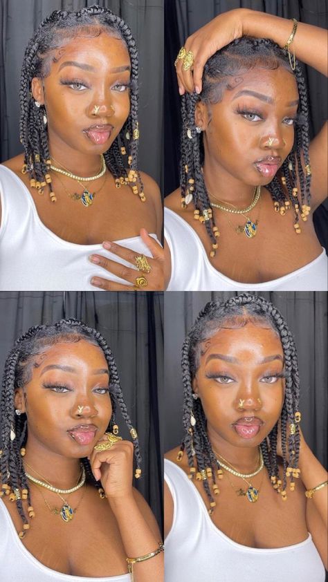 Natural Hair Box Braids, Short Box Braids Hairstyles, Protective Hair, Short Box Braids, Quick Natural Hair Styles, Box Braids Hairstyles For Black Women, Natural Hair Twists, Cute Box Braids Hairstyles, Hair Idea