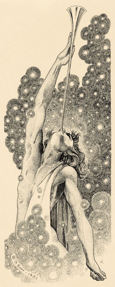 George Barr - 1984 Christmas Card - Virgil Finlay Comic Art Virgil Finlay Illustration, Virgil Finlay Art, Christmas Drawings Aesthetic, Crosshatching Art, Virgil Finlay, Arte Inspo, Art Gallery Room, Gallery Room, A Level Art