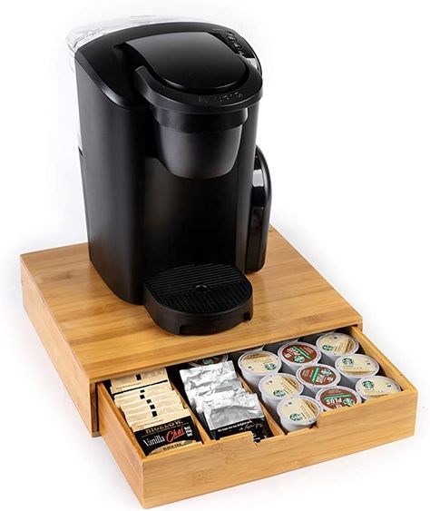 Amazon.com: Bamboo mind reader k cup holder/storage, bamboo drawer storage, K- cup holder, bamboo leaf tea box, wooden k cup organizer, kcup storage dispenser, coffee cup drawer organizer: Kitchen & Dining Coffee Cup Drawer, Kcup Storage, K Cup Storage, Coffee Pods Drawer, Cup Drawer, Cup Organizer, Office Break Room, K Cup Holders, Kitchen Desks