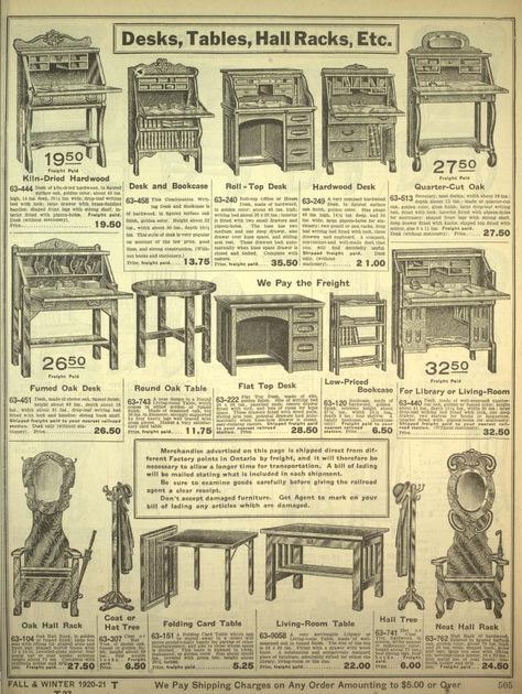 Historical Furniture, Sears Homes, 1920s Furniture, Spooky Illustration, Antique Oak Furniture, Furniture Sketch, Antique Advertising, Vintage Props, Woodworking Books