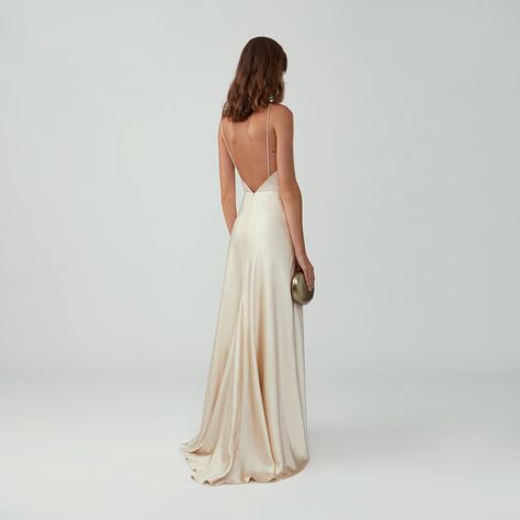 Strappy Wedding Dress, Draped Gown, Fame And Partners, White Dress, Wedding Dress, Gold, White