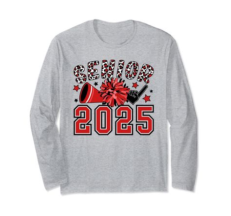 PRICES MAY VARY. Cute cheerleading senior 2025 idea for cheer seniors 2025 on their senior cheerleader 2025 graduation day. Great graduation class of 2025 idea for a proud cheer senior 2025. Lightweight, Classic fit, Double-needle sleeve and bottom hem Senior Cheerleader Shirts, Cheer Hoodies, Cheerleader Shirts, Seniors 2025, Senior Cheerleader, 2025 Graduation, Cheerleading Tshirts, Cheerleading Shirts, Class Of 2025