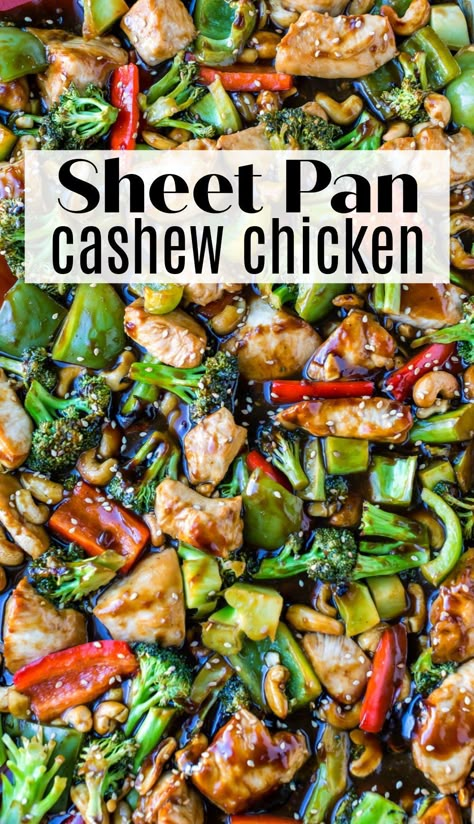 Sheet Pan Cashew Chicken, Mealprep Chicken, Pan Dishes, Cashew Chicken Recipe, Recipe Sheet, Glutenfree Recipe, Sheet Pan Suppers, Sheet Pan Dinners Recipes, Chicken Healthy