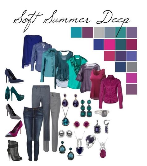 "soft summer deep" by rikadsign ❤ liked on Polyvore featuring mode, Elie Tahari, Emily van den Bergh, Mexx Metropolitan, Gold Hawk, Oscar de la Renta, Fendi, Stefanel, Acne Studios et Luichiny Soft Summer Deep, Soft Summer Fashion, Color Analysis Summer, Cool Summer Palette, Summer Color Palettes, Soft Summer Palette, Soft Summer Color Palette, Dark Summer, Soft Summer Colors