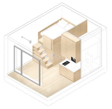 Micro Apartment Design, Micro Apartment Floor Plans, Small Apartment Interior Design, Micro Apartments, Small Apartment Plans, Mini Apartments, Studio Apartment Design, Micro Apartment, Micro House